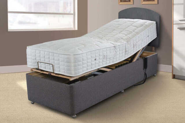 Uplift� Inspire Memory Hybrid Adjustable Bed and Mattress Set, Silver, 4 Drawer, 75x200