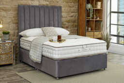 Tuft & Springs� Temptation 3000 Mattress + Premium Divan Bed, Silver, 4 Drawer, Super King