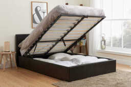 Berlin Brown Ottoman Bed, Small Double