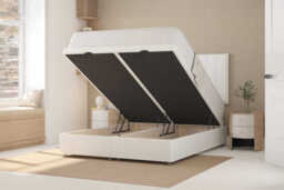 Shire Bed Company Pocket Luxury 1000 Mattress + Ottoman Divan Bed, Mink, End Ottoman, Super King