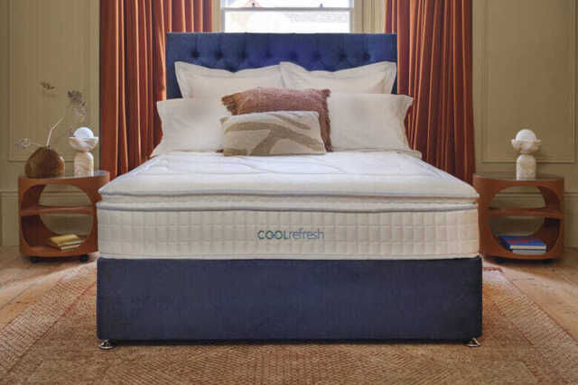 Sleepeezee Cool Refresh 3200 Memory Pillow Top Mattress + Premium Divan Bed , Carbon, No Drawer, Super King
