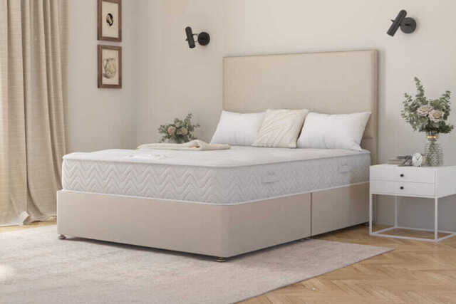 Spring King� Grand Ortho 2000 Mattress + Premium Divan Bed, Silver, 4 Drawer, Super King