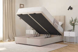 Zante Ortho Traditionally Sprung Mattress + Ottoman Divan Bed, Mink, End Ottoman, Small Double