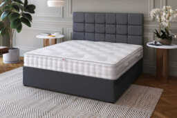 Millbrook Duke Natural Silk Mattress + Premium Divan Bed, Silver, No Drawer, Single