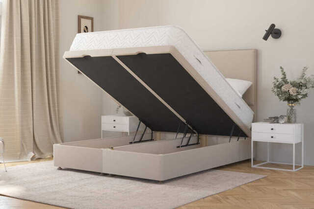 Spring King� Grand Ortho 2000 Mattress + Ottoman Divan Bed, Carbon, End Ottoman, Single
