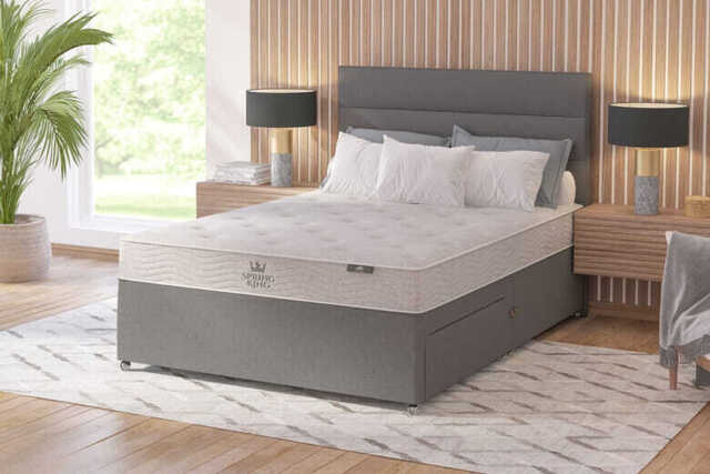 Spring King� Premier Mattress + Premium Divan Bed, Mink, No Drawer, Small Double