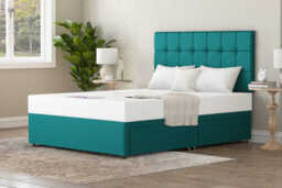 Simply Memory Pocket 1000 Hybrid Mattress + Premium Divan Bed, Cream, No Drawer, Single