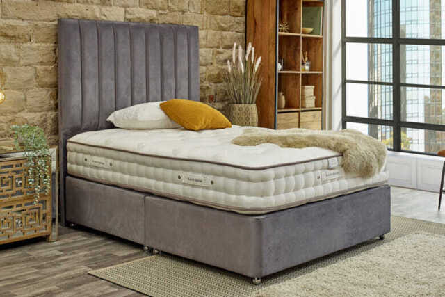 Tuft & Springs� Magnificence 1000 Mattress + Premium Divan Bed, Mink, No Drawer, Super King