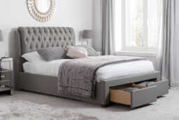 Valentino Fabric 2 Drawer Storage Bed, Charcoal, Double
