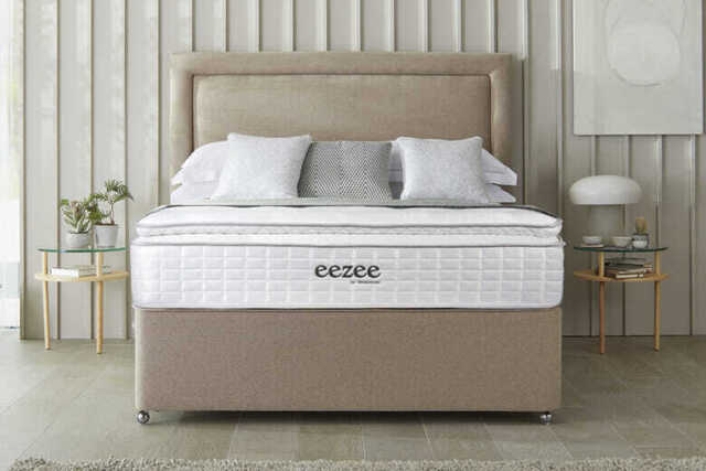 Sleepeezee Natural 4000 Pocket Latex Ortho Mattress + Premium Divan Bed, Silver, 2 Drawer, Single
