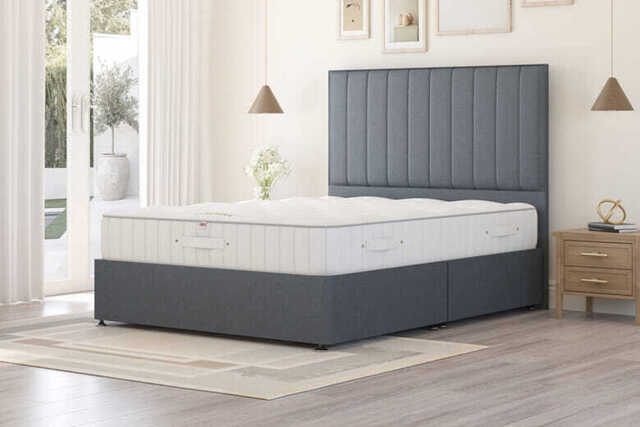 Millbrook Baroness Natural Wool Mattress + Premium Divan Bed, Teal, 2 Drawer, Single