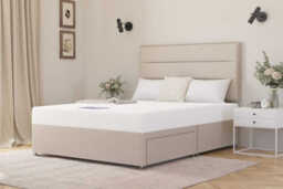 Ortho Care Foam Mattress + Premium Divan Bed, Cream, 4 Drawer, Double