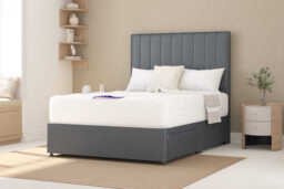 Cashmere Ortho 1000 Pocket British Wool Mattress + Premium Divan Bed, Mink, 2 Drawer, King Size