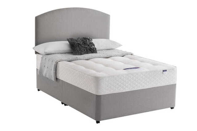 Silentnight Miracoil Ortho Mattress + Premium Divan Bed, Silver, 2 Drawer, Single