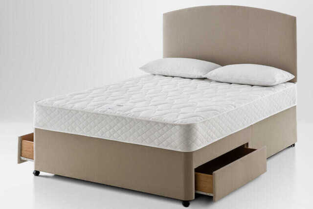 Silentnight Essentials Value Mattress + Premium Divan Bed, Teal, 2 Drawer, King Size