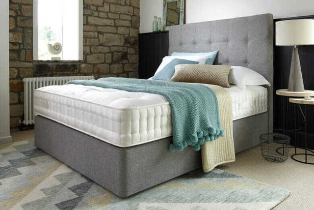 Harrison Spinks Salisbury 10750 Mattress + Premium Divan Bed, Cream, No Drawer, Double