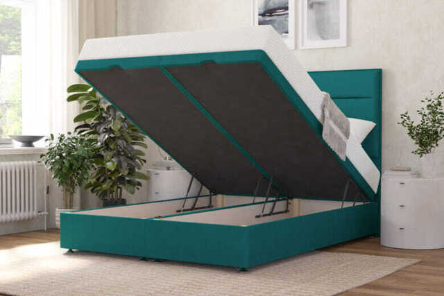 Ortho Memory Foam Mattress + Ottoman Divan Bed, Carbon, End Ottoman, Single