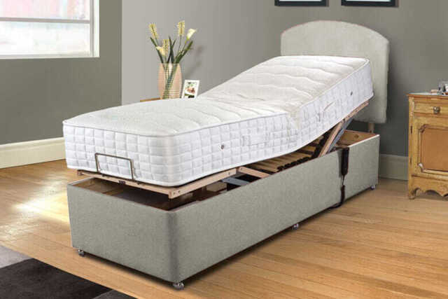 Uplift� Align Ortho 1000 Pocket Wool Adjustable Bed and Mattress Set, Marine, No Drawer, 75x200