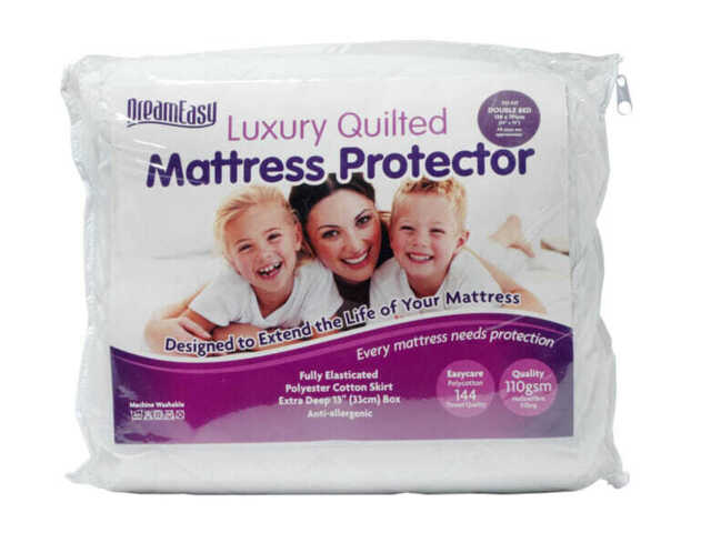 DreamEasy Luxury Quilted Mattress Protector, Single