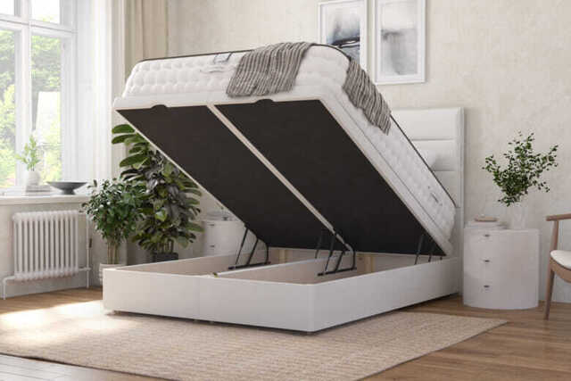 Tuft & Springs� Indulgence 1000 Mattress + Ottoman Divan Bed, Cream, End Ottoman, Single