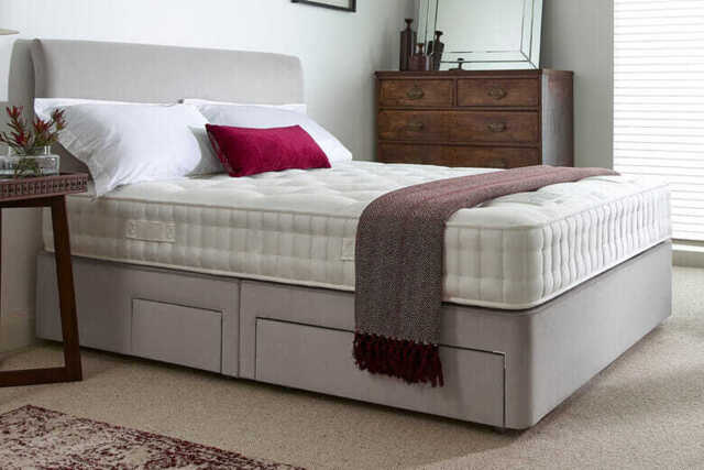 Harrison Spinks Ely Ortho 2750 Mattress + Premium Divan Bed, Mink, 2 Drawer, Small Double