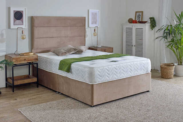 Spring King� Memory Ortho Mattress + Premium Divan Bed, Mink, 2 Drawer, King Size