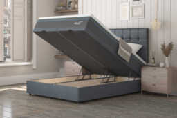 MLILY�? Glacier 2800 Cool Gel Hybrid Mattress + Ottoman Divan Bed, Cream, End Ottoman, Super King