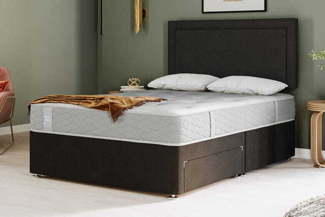 Sealy Ortho Plus Bronze Mattress + Premium Divan Bed, Mink, 2 Drawer, Double