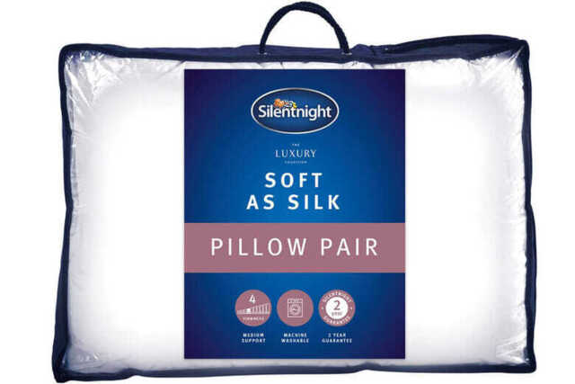 Silentnight Soft As Silk Pillow Twin Pack, Pillow