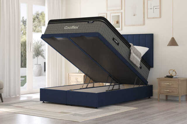 Coolflex� Hybrid CHILL Mattress + Ottoman Divan Bed, Carbon, End Ottoman, Single