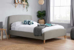 Quebec Grey Fabric Bed, Small Double