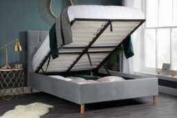 Loxley Grey Ottoman Bed, Small Double