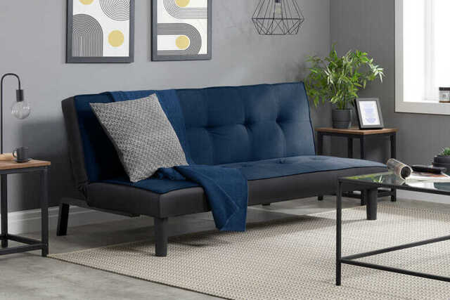 Aurora Midnight Blue Velvet Sofa Bed,