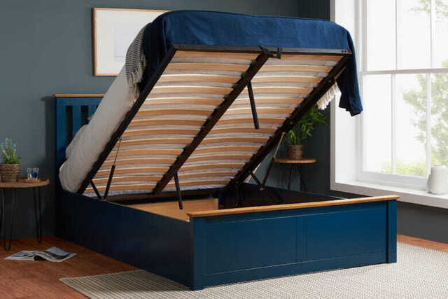 Phoenix Ottoman Bed, Oak, Double