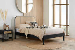 Margot Rattan Black Bed, Double