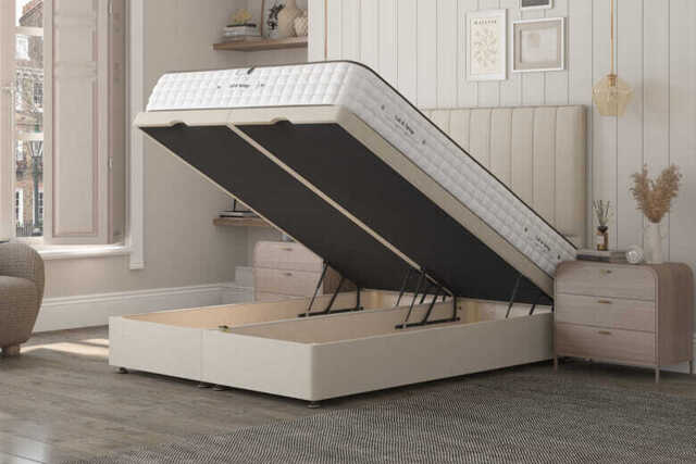 Tuft & Springs� Elysium 7000 Mattress + Ottoman Divan Bed, Silver, End Ottoman, Single