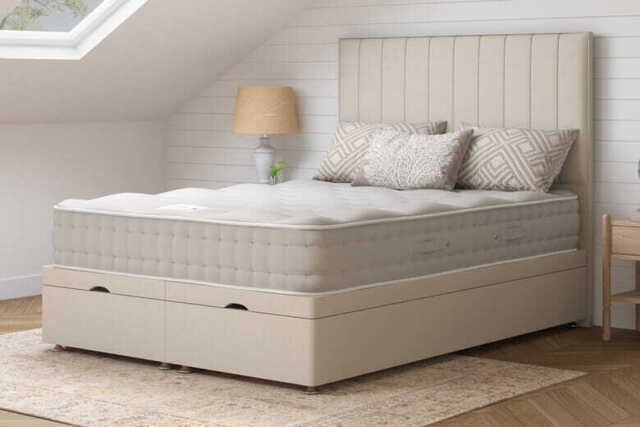 Hypnos Zen Mattress + Premium Divan Bed, Mink, 2 Drawer, Double