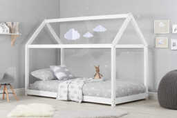 House Kids Bed, White, Single