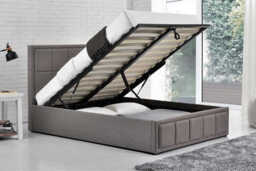 Hannover Grey Fabric Ottoman Bed, Double