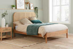 Margot Rattan Oak Bed, Double