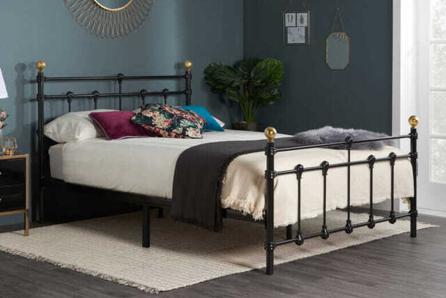Atlas Metal Bed, Black, Small Double