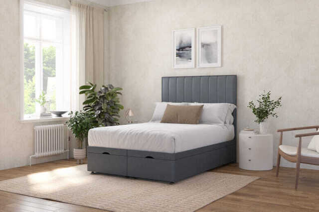 Ottoman Divan Bed, Mink, End Ottoman, Single