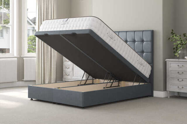Tuft & Springs� Solace 2000 Extra Firm Mattress + Ottoman Divan Bed, Cream, End Ottoman, Super King