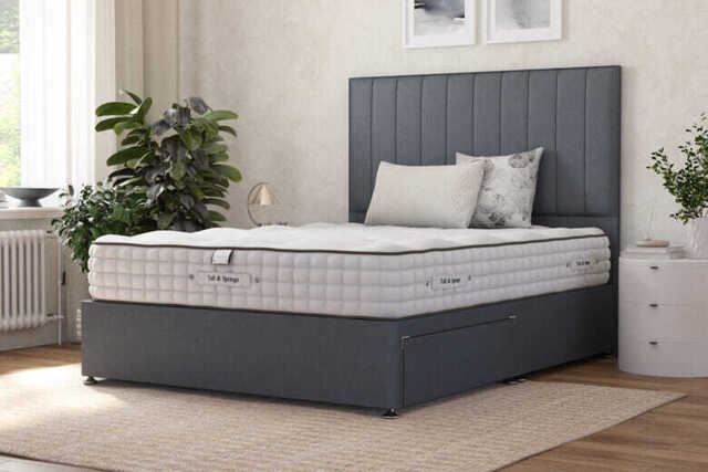 Tuft & Springs� Ortho Tranquility 5000 Mattress + Premium Divan Bed, Silver, 2 Drawer, Double