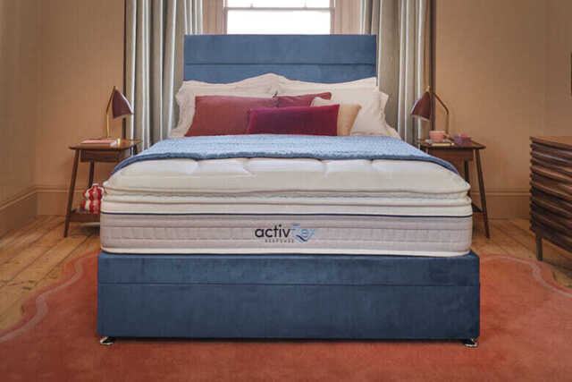 Sleepeezee ActivFlex Response 3600 Memory Mattress + Premium Divan Bed, Silver, No Drawer, Super King