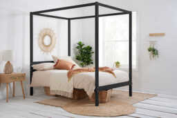 Mercia Black Four Poster Bed, King Size