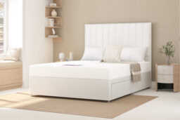 Super Firm Foam Mattress + Premium Divan Bed, Cream, 2 Drawer, Double
