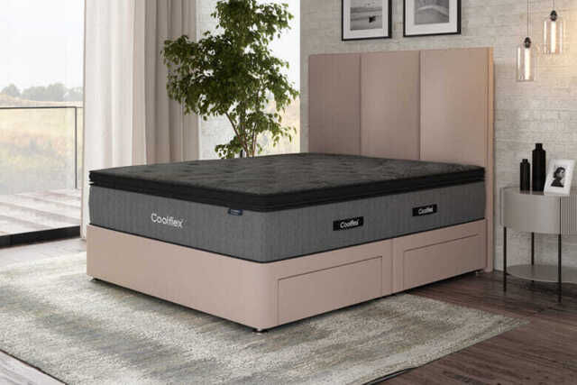Coolflex� Hybrid CHILL Mattress + Premium Divan Bed, Cream, 2 Drawer, Super King