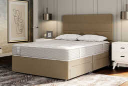 Sealy Ortho Plus Silver Memory Mattress + Premium Divan Bed, Mink, No Drawer, King Size