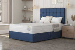 Highgrove Belmont 1000 Pocket Natural Mattress + Premium Divan Bed, Silver, No Drawer, Double